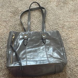 HOBO gray leather tote